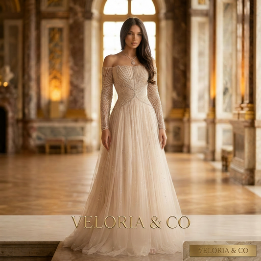 Lumière Blanche Off-Shoulder Couture Gown